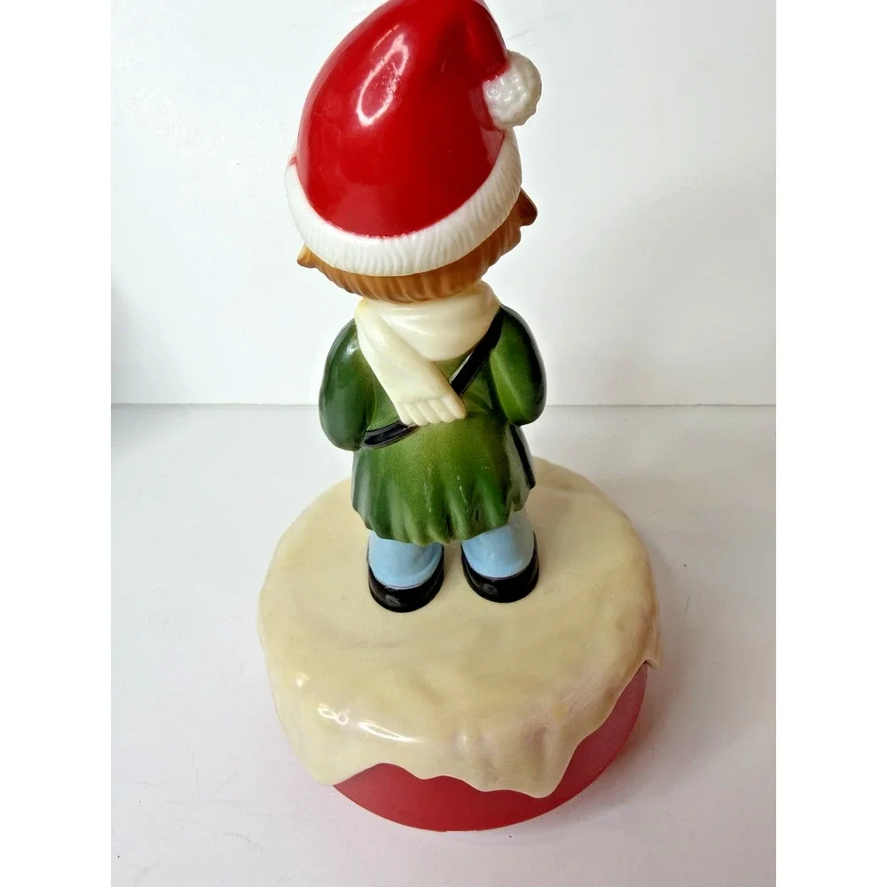 Vintage 1973 Musical Rotating Drummer Boy Christmas Figure Made in Hong Kong